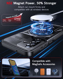 LeYi for Samsung Galaxy-A15 5G Case: with Glass Screen Protector, [Fit Magsafe] 16FT Heavy Duty Shockproof Protection Rugged Android Smart Phone Case with Invisible Ring Stand Samsung 15A 5G