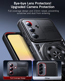 LeYi for Samsung Galaxy-A15 5G Case: with Glass Screen Protector, [Fit Magsafe] 16FT Heavy Duty Shockproof Protection Rugged Android Smart Phone Case with Invisible Ring Stand Samsung 15A 5G