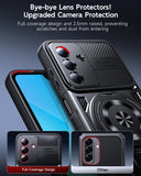 LeYi for Samsung Galaxy-A16 5G Case: with Glass Screen Protector, [Fit Magsafe] 16FT Heavy Duty Shockproof Protection Rugged Android Smart Phone Case with Invisible Ring Stand Samsung 16A 5G