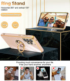LeYi for Samsung Galaxy A53 5G Case: with 2 Pack Tempered Glass Screen Protector and Rotatable Ring Holder Magnetic Kickstand, Plating Rose Gold Edge Case