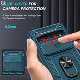 LeYi for Google Pixel 6 Case: Slide Camera Cover + [2 Packs] Tempered Glass Screen Protector, Full Body Military-Grade Heavy Duty Shockproof Ring Holder Stand Case