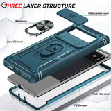 LeYi for Pixel 6 Pro Case, Google Pixel 6 Pro with Slide Camera Cover, 360 Full Body Military-Grade Phone Case with Magnetic Kickstand