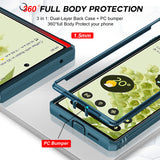 LeYi for Google Pixel 6 Case: Slide Camera Cover + [2 Packs] Tempered Glass Screen Protector, Full Body Military-Grade Heavy Duty Shockproof Ring Holder Stand Case