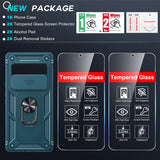 LeYi for Google Pixel 6 Case: Slide Camera Cover + [2 Packs] Tempered Glass Screen Protector, Full Body Military-Grade Heavy Duty Shockproof Ring Holder Stand Case