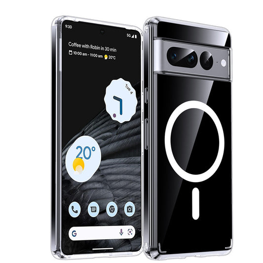 LeYi for Google Pixel-7-Pro Case: Google Pixel 7 Pro Phone Case [Magnet Fit] with [2 Packs] Screen Protector, Raised Camera Guard Slim Matte Translucent Smooth Soft-Touch Funda para Pixel 7 Pro