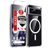 LeYi for Pixel 8 Case: Google Pixel 8 Phone Case [Magnet Fit] with [1 Packs] Screen Protector, Raised Camera Guard Slim Matte Translucent Smooth Soft-Touch Funda para Pixel8