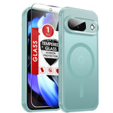 LeYi for Google Pixel-9 Phone Case: Pixel 9 Case with Screen Protector, [Mag-Safe Fit] Matte Translucent Soft-Touch & Full Body Shockproof para Phone Case Pixel 9