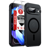 LeYi for Google Pixel-9 Phone Case: Pixel 9 Case with Screen Protector, [Mag-Safe Fit] Matte Translucent Soft-Touch & Full Body Shockproof para Phone Case Pixel 9