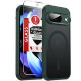 LeYi for Google Pixel-9 Phone Case: Pixel 9 Case with Screen Protector, [Mag-Safe Fit] Matte Translucent Soft-Touch & Full Body Shockproof para Phone Case Pixel 9
