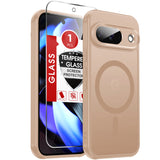 LeYi for Google Pixel-9 Phone Case: Pixel 9 Case with Screen Protector, [Mag-Safe Fit] Matte Translucent Soft-Touch & Full Body Shockproof para Phone Case Pixel 9