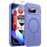 LeYi for Google Pixel-9 Phone Case: Pixel 9 Case with Screen Protector, [Mag-Safe Fit] Matte Translucent Soft-Touch & Full Body Shockproof para Phone Case Pixel 9