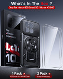LeYi for Honor-400 Smart 5G Case: with Glass Screen Protector, [Fit Magsafe] 16FT Heavy Duty Shockproof Protection Rugged Android Smart Phone Case with Invisible Ring Stand Honor 400 Smart 5G