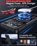 LeYi for Honor-400 Smart 5G Case: with Glass Screen Protector, [Fit Magsafe] 16FT Heavy Duty Shockproof Protection Rugged Android Smart Phone Case with Invisible Ring Stand Honor 400 Smart 5G