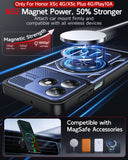 LeYi for Honor-X5c 4G Case: with Glass Screen Protector, [Fit Magsafe] 16FT Heavy Duty Shockproof Protection Rugged Android Smart Phone Case with Invisible Ring Stand Honor X5c 4G