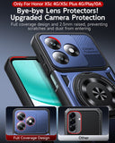 LeYi for Honor-X5c 4G Case: with Glass Screen Protector, [Fit Magsafe] 16FT Heavy Duty Shockproof Protection Rugged Android Smart Phone Case with Invisible Ring Stand Honor X5c 4G