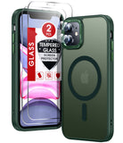 LeYi for iPhone-11 Cases Green with Screen Protector X2 + Camera Cover X2:[ MagSafe Compatible] Magnetic Military Grade Protective Slim Phone Case for iPhone 11 i Phone 11