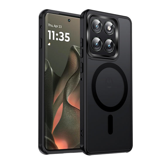 LeYi for Motorola Edge-2025 Case: [Mag-Safe Fit] Magnetic Cover, Raised Camera Guard, Matte Translucent Slim Soft-Touch Textured Protector para Moto Edge 2025 Case