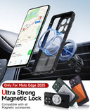 LeYi for Motorola Edge-2025 Case: [Mag-Safe Fit] Magnetic Cover, Raised Camera Guard, Matte Translucent Slim Soft-Touch Textured Protector para Moto Edge 2025 Case