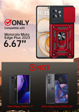 LeYi for Motorola Edge-Plus-2023-Case: Moto-Edge-Plus-2023-Case with Slide Camera Cover and Screen Protector, Heavy Duty Armor Cell Mobile Phone Cover