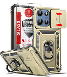 LeYi for Motorola-Moto G 5G 2025/2026/G Play 2026 Case: with Slide Camera Cover and Screen Protector, [Military-Grade] Cellphone Case Cover with Magnetic Ring Kickstand for Moto G 5G 2025/2026/G Play 2026