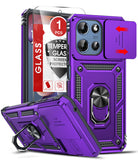 LeYi for Motorola-Moto G 5G 2025/2026/G Play 2026 Case: with Slide Camera Cover and Screen Protector, [Military-Grade] Cellphone Case Cover with Magnetic Ring Kickstand for Moto G 5G 2025/2026/G Play 2026