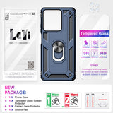 LeYi for Motorola Moto G Power 2025 Case, Motorola G Power 2025 Phone Case with Glass Screen Protector Replacement, Military-Grade Shockproof Magnetic Ring Stand Cell Android Case Cover