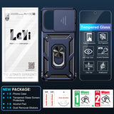 LeYi for Motorola-Moto G Stylus 5G 2025 Case: with Slide Camera Cover and Screen Protector, [Military-Grade] Cellphone Case Cover with Magnetic Ring Kickstand for Moto G Stylus 5G 2025