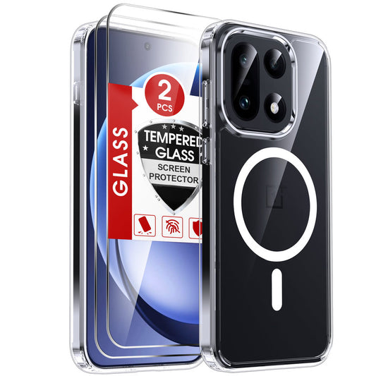 LeYi for Oneplus 15 Phone Case: [Mag-Safe Fit] with Screen Protector & Raised Camera Guard, Matte Translucent Slim Translucent Soft-Touch Protective para Oneplus 15 Case