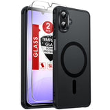 LeYi for Samsung A07 Case: A07 Phone Case [Magnet Fit] with Screen Protector & Raised Camera Guard, Frosted Translucent Soft-Touch Skin & Full Body Protection for Samsung Galaxy A07 Case