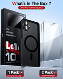 LeYi for Samsung A07 Case: A07 Phone Case [Magnet Fit] with Screen Protector & Raised Camera Guard, Frosted Translucent Soft-Touch Skin & Full Body Protection for Samsung Galaxy A07 Case