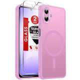 LeYi for Samsung A07 Case: A07 Phone Case [Magnet Fit] with Screen Protector & Raised Camera Guard, Frosted Translucent Soft-Touch Skin & Full Body Protection for Samsung Galaxy A07 Case