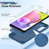 LeYi for Galaxy A03S Cases, Samsung Galaxy A03S with Tempered Glass Screen Protectors, Soft Silicone Ultra Slim Shockproof Cover with Anti-Scratch Microfiber Lining A03S Case