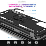 LeYi for Samsung Galaxy A03S Phone Case, Samsung A03S Phone Case with Glass Screen Protector Replacement, Military-Grade Shockproof Magnetic Ring Stand Cell Android Case Cover