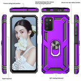 LeYi for Samsung Galaxy A03S Phone Case, Samsung A03S Phone Case with Glass Screen Protector Replacement, Military-Grade Shockproof Magnetic Ring Stand Cell Android Case Cover