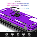 LeYi for Samsung Galaxy A03S Phone Case, Samsung A03S Phone Case with Glass Screen Protector Replacement, Military-Grade Shockproof Magnetic Ring Stand Cell Android Case Cover