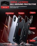LeYi for Samsung Galaxy A07 Phone Case, Samsung A07 Phone Case with Glass Screen Protector Replacement, Military-Grade Shockproof Magnetic Ring Stand Cell Android Case Cover
