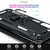 LeYi for Samsung Galaxy A10E Phone Case, Samsung A10E Phone Case with Glass Screen Protector Replacement, Military-Grade Shockproof Magnetic Ring Stand Cell Android Case Cover