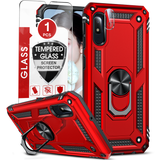 LeYi for Samsung Galaxy A10E Phone Case, Samsung A10E Phone Case with Glass Screen Protector Replacement, Military-Grade Shockproof Magnetic Ring Stand Cell Android Case Cover