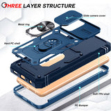 LeYi for Samsung Galaxy A13 4G Phone Case: Samsung A13 4G Case with 2 Tempered Glass Screen Protector, Slide Camera Cover, Ring Stand Holder, Heavy Duty Shockproof para A 13 4G Cover for Women Girl