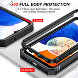 LeYi for Samsung Galaxy A14 4G/5G Phone Case: Samsung Galaxy A14 Case with 2 Tempered Glass Screen Pro Maxtector, Slide Camera Cover, Ring Stand Holder, Heavy Duty Shockproof para Samsung Galaxy A14 Cover for Women Girl
