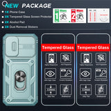 LeYi for Samsung Galaxy A14 4G/5G Phone Case: Samsung Galaxy A14 Case with 2 Tempered Glass Screen Pro Maxtector, Slide Camera Cover, Ring Stand Holder, Heavy Duty Shockproof para Samsung Galaxy A14 Cover for Women Girl