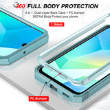 LeYi for Samsung Galaxy A17 4G/5G Phone Case: Samsung Galaxy A17 Case with 2 Tempered Glass Screen Pro Maxtector, Slide Camera Cover, Ring Stand Holder, Heavy Duty Shockproof para Samsung Galaxy A17 Cover for Women Girl