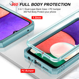 LeYi for Samsung Galaxy A22 5G Phone Case: Samsung Galaxy A22 Case with 2 Tempered Glass Screen Pro Maxtector, Slide Camera Cover, Ring Stand Holder, Heavy Duty Shockproof para Samsung Galaxy A22 Cover for Women Girl