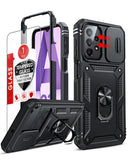 LeYi for Samsung A23 Phone Case: [Screen Protector], Slide Camera Cover & Kickstand, Military-Grade Protection