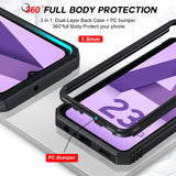 LeYi for Samsung A23 Phone Case: [Screen Protector], Slide Camera Cover & Kickstand, Military-Grade Protection