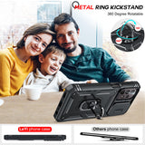 LeYi for Samsung A23 Phone Case: [Screen Protector], Slide Camera Cover & Kickstand, Military-Grade Protection