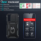 LeYi for Samsung A23 Phone Case: [Screen Protector], Slide Camera Cover & Kickstand, Military-Grade Protection