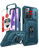 LeYi for Samsung A23 Phone Case: [Screen Protector], Slide Camera Cover & Kickstand, Military-Grade Protection