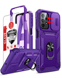 LeYi for Samsung A23 Phone Case: [Screen Protector], Slide Camera Cover & Kickstand, Military-Grade Protection