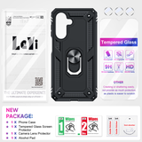 LeYi for Samsung Galaxy A26 Phone Case, Samsung A26 Phone Case with Glass Screen Protector Replacement, Military-Grade Shockproof Magnetic Ring Stand Cell Android Case Cover